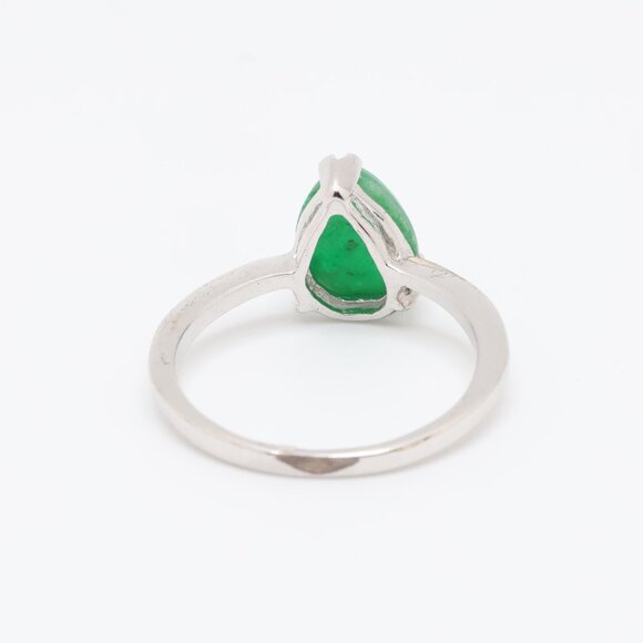 Vintage Sterling Silver Jade Teardrop/Pear Shape Ring - Picture 6 of 9